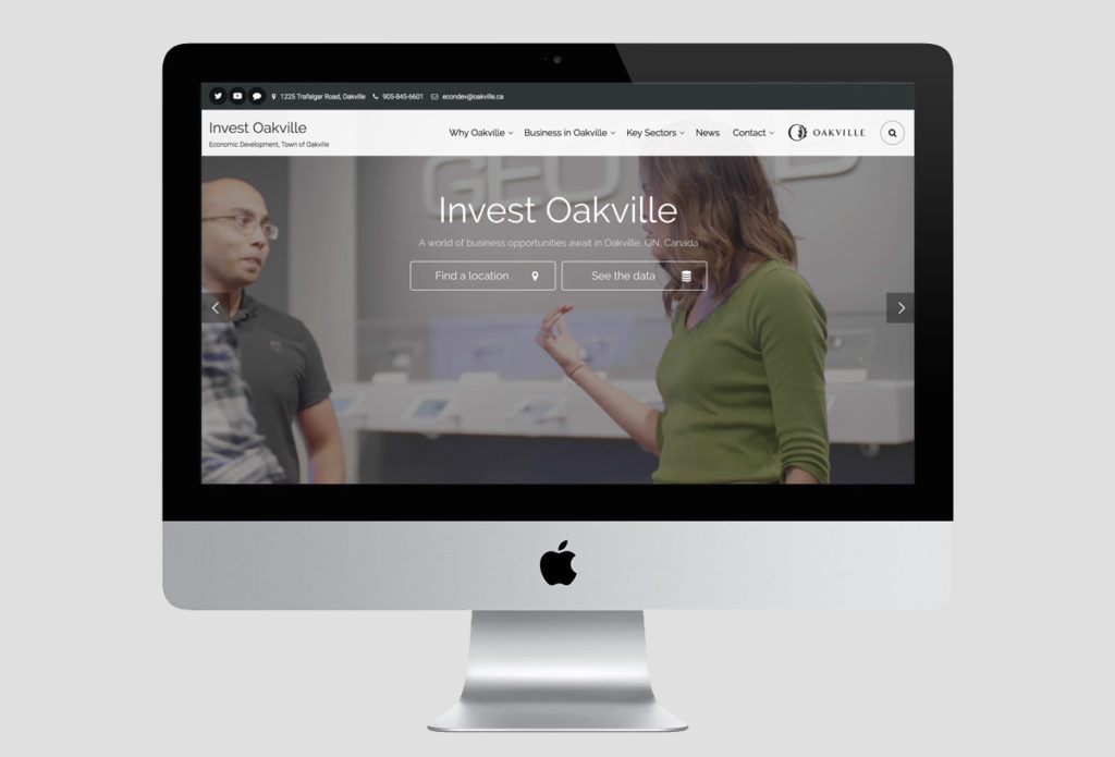 Invest Oakville website design on an iMac