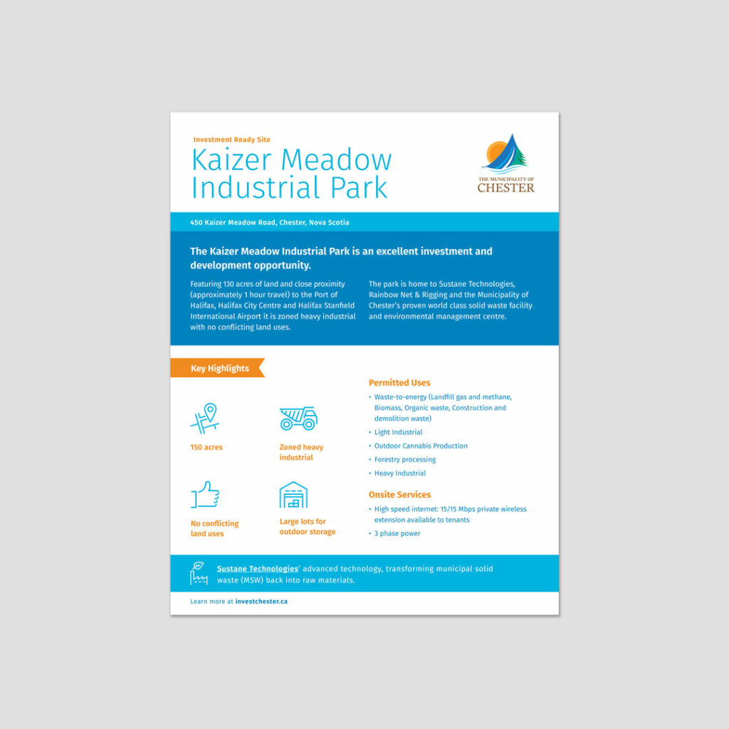 Chester Economic Development Kaizer Meadow Sell Sheet Design